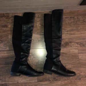 Black Size 7.5 Stretch Riding Boots